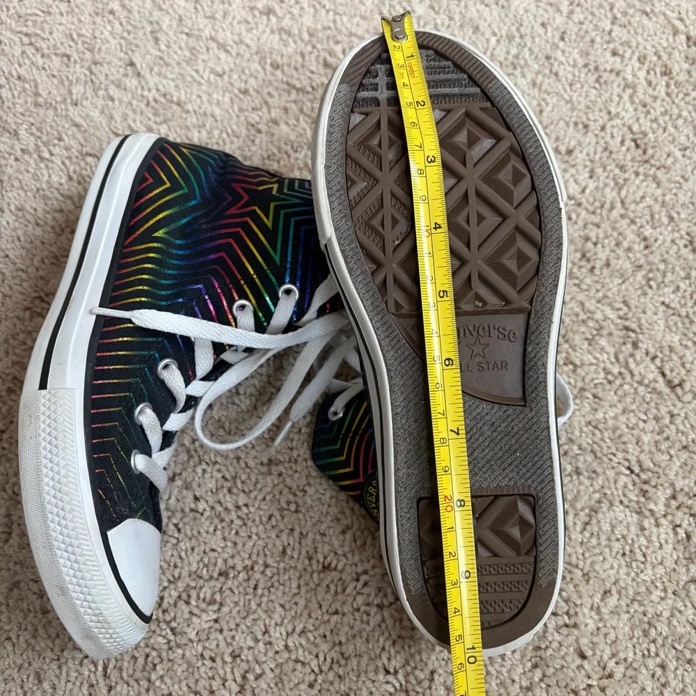 Converse Kids' Black and Rainbow High-Top Sneakers size 3.5